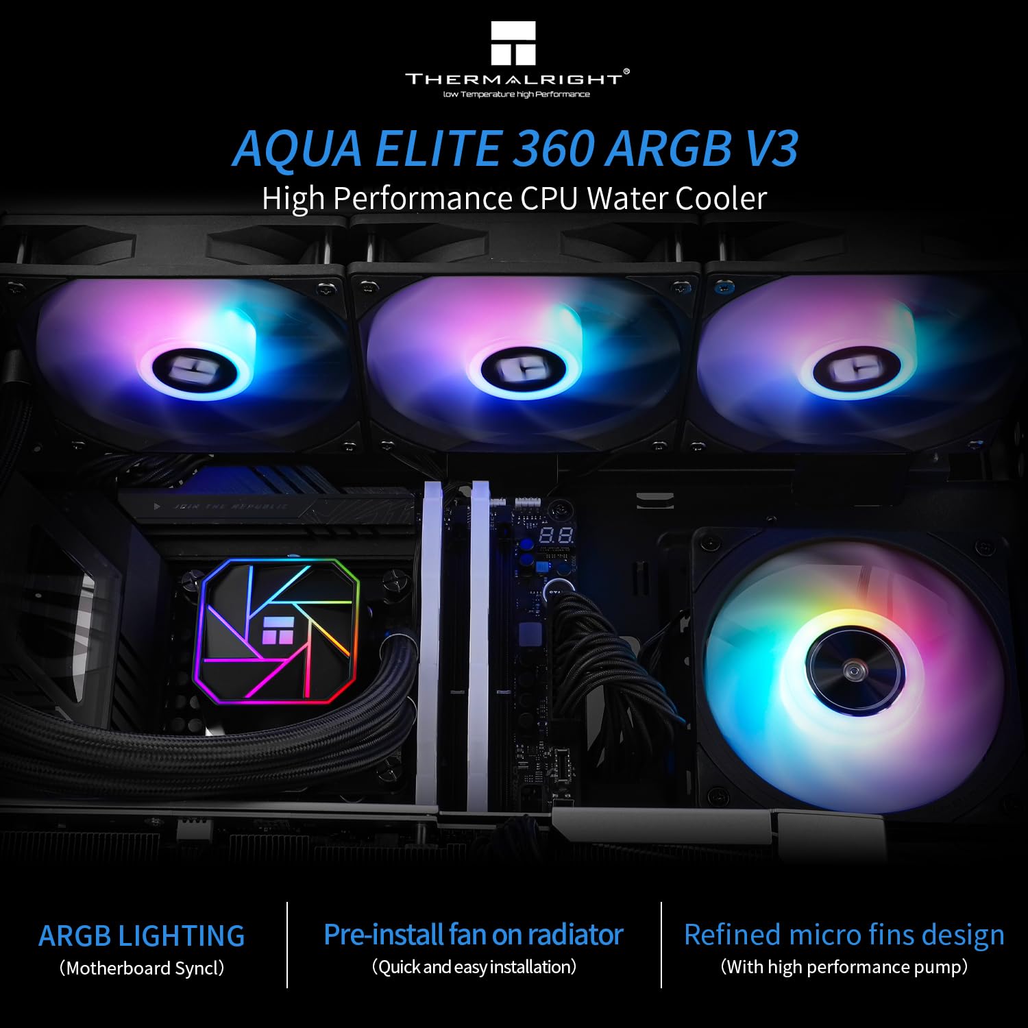 Thermalright Liquid Cooler Aqua Elite 360 V3 ARGB Black Thermalright Liquid Cooler Aqua Elite 360 V3 ARGB Black